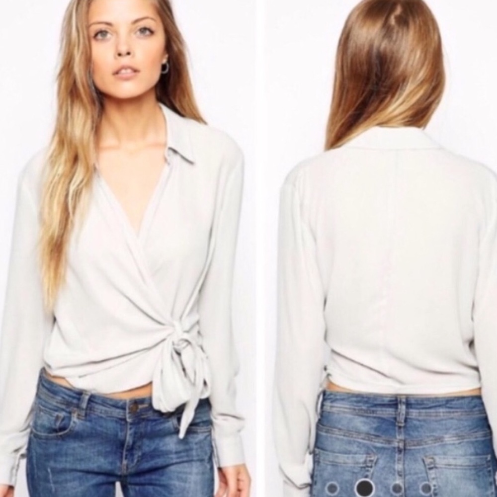 💥ASOS Side wrap tie & button blouse/NWT, Sold Out
